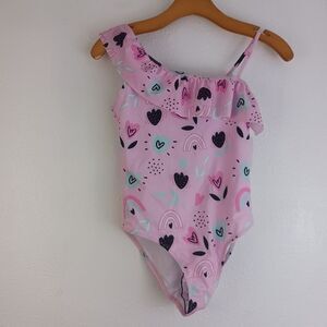 YMI pink one piece swimsuit kids size 14/16